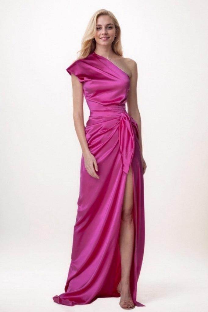 Mermaid Sweep-Brush Train Elastic Silk like Satin Prom Dress CS0696 - COCOMELODY